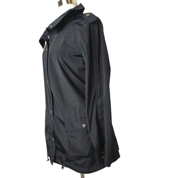 Betsey Johnson Black Lightweight Jacket Full Zip Snap Button Closure Coat XL - Picture 3 of 12